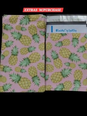 20ct. 6x9 Polymailers Tropical Pineapple/Random Thank You Cards And Stickers